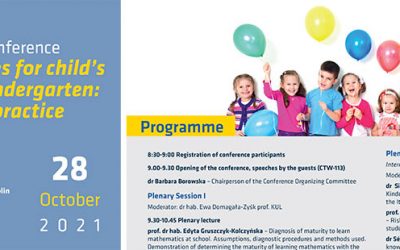 INTERNATIONAL CONFERENCE – Equal opportunities for child’s development in kindergarten: theory-diagnosis-practice – 28 October 2021 – LUBLIN (PL)